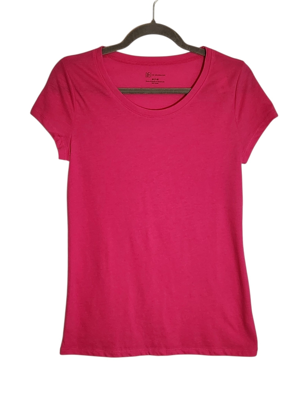 No Boundaries Hot Pink Fitted Short Sleeve Tee Size Medium 7-9 NWT